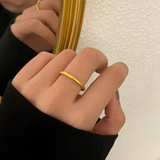 Глянцевое небольшое дизайнерское модное изысканное кольцо из нержавеющей стали, изысканный стиль, на указательный палец, легкий роскошный стиль