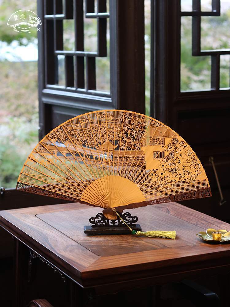 拙政园苏州檀香扇礼品扇苏州特产旅游景点文创苏扇风扇子折扇
