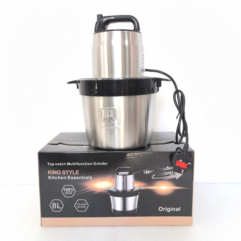 8L Meat Grinder Cross-Border Fufumachine Vegetable Stuffing Machine Garlic Machine Multi-Functional Stainless Steel Mixer Food Supplement Machine