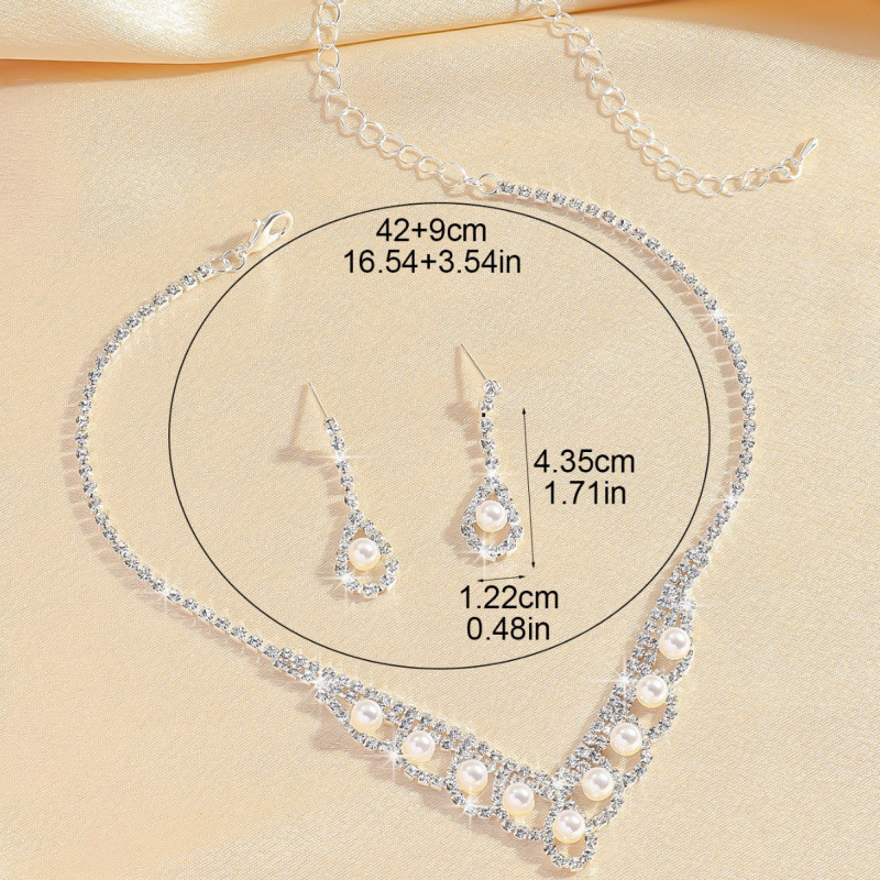 svadobné šperky náhrdelník náušnice sada šperkov banketové šaty náhrdelník módne a všestranné doplnky pre temperament_voghion.com