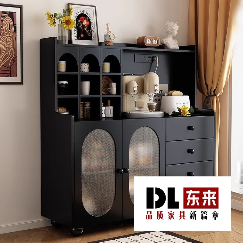 Solid Wood Sideboard Against the Wall Integrated Storage Cabinet Living Room Storage Cabinet Kitchen Cabinet Sofa Small Side Table Coffee Cabinet