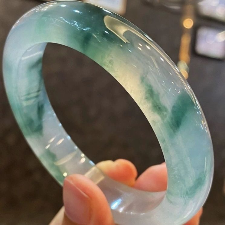 エメラルドブレスレット、アイスフラワー翡翠ブレスレット、天然エメラルド翡翠ブレスレット、マザーズセーフトゥルージェイドブレスレット、本物|undefined