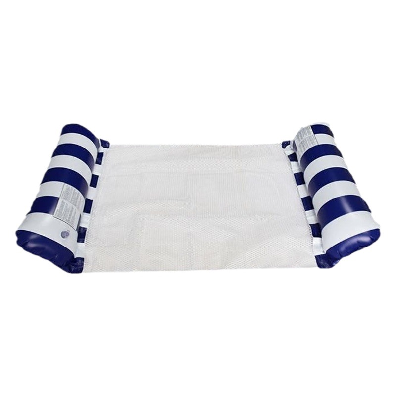 Cross-Border Four-Tube Striped Hammock Inflatable Float Pool Entertainment Folding Pvc Adult Floating Water Lounge Chair Float Bed