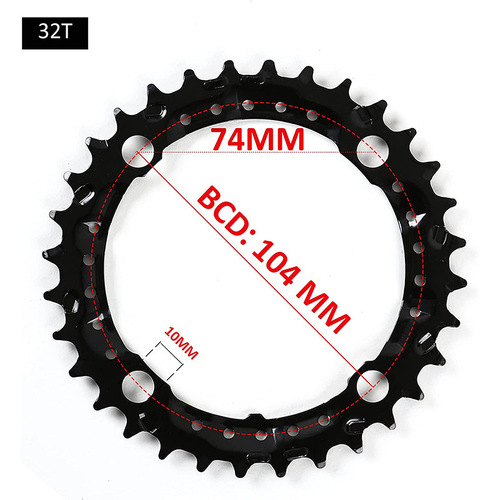 BUCKLOS mountain bike chainring positive and negative teeth triple chainring 22/32/44T three-chain bicycle accessories