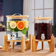 家庭用耐高温ガラス泡酒器蛇口付き泡酒壇青梅泡酒缶飲料ジュースガラス桶