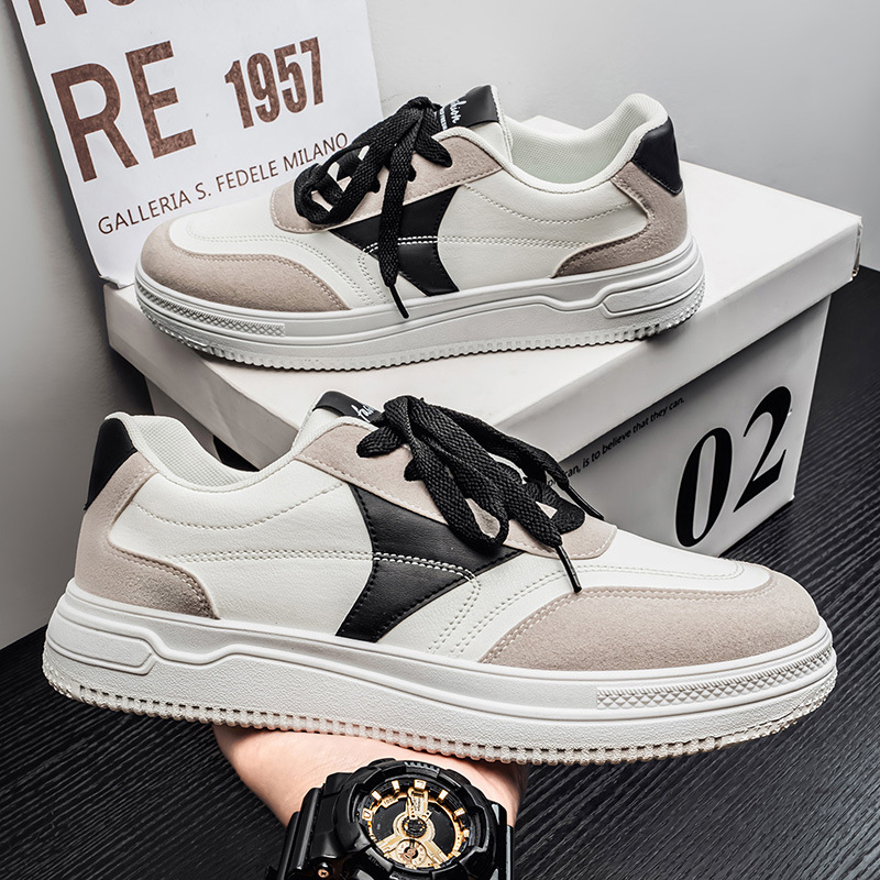 Zapatos de hombre nuevos 2025 deportes casuales de verano coreanos tendencia versátil nicho suave para hombres zapatos de skate de altura baja