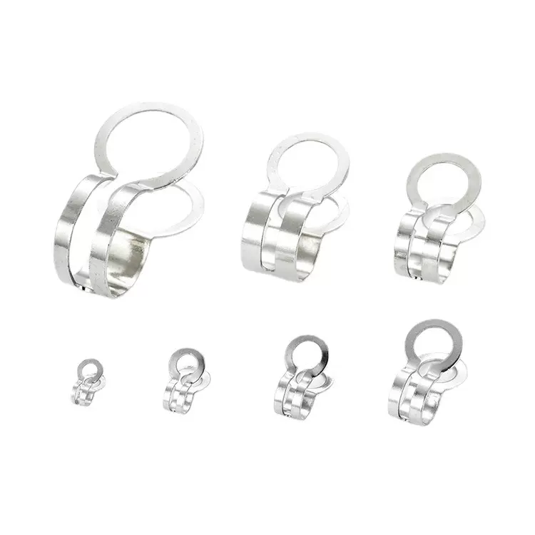304不锈钢珠链连接扣平扣2.4MM-12.0MM双环扣猪骨扣