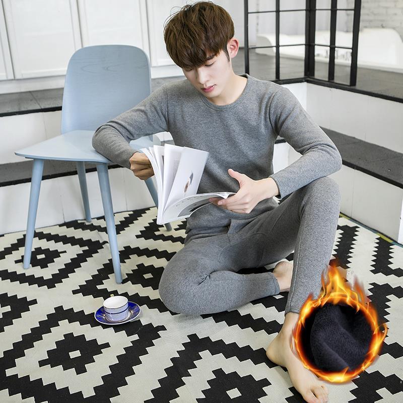 Cheap young junior high school students autumn and winter men's thermal underwear plus velvet suit autumn clothes long pants men's cotton sweater Cheap young junior high school students autumn and winter men's thermal underwear plus velvet suit autumn clothes long pants men's cotton sweater