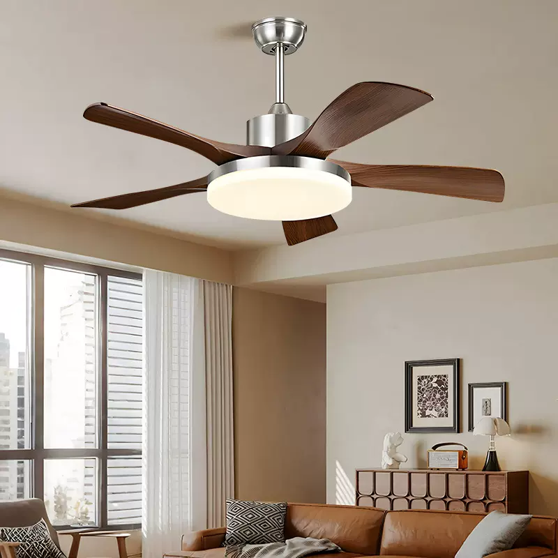 大风力风扇吊灯餐厅家用客厅卧室中古风简约一体变频吸顶风扇灯