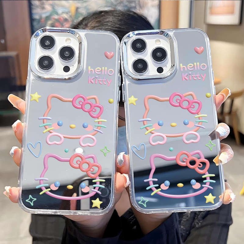 Oem Customized Hello Kitty Colorful Mirror Finish Apple 13Pro Mobile Phone Case Wholesale Protective Cover Iphoneair Oem Customized Hello Kitty Colorful Mirror Finish Apple 13Pro Mobile Phone Case Wholesale Protective Cover Iphoneair