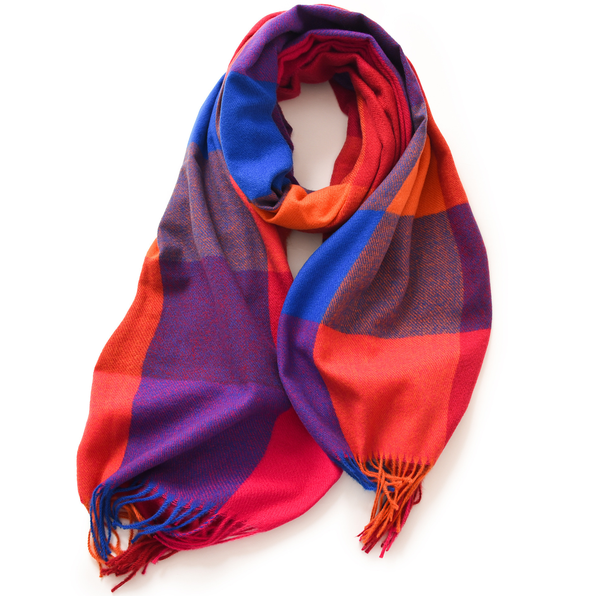 Buñuelo a cuadros para mujeres de otoño y invierno explosión de cachemira caliente buñuelo de oficina con buñuelo de alta calidad para mujeres de invierno