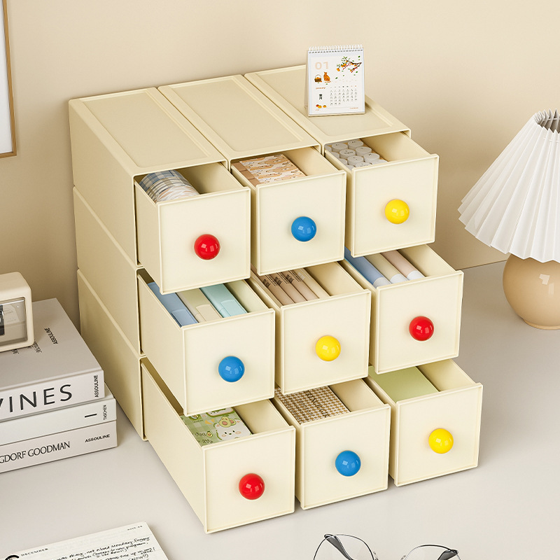 La Caja de almacenamiento de escritorio de oficina de dopamina se puede superponer para almacenar armarios, papelería, estudiantes, cajones cuadrados y cajas de acabado.