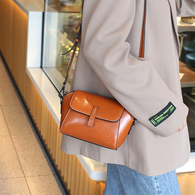 Echtleder Damen Schultertasche – Modische Shell Umhängetasche_voghion.com