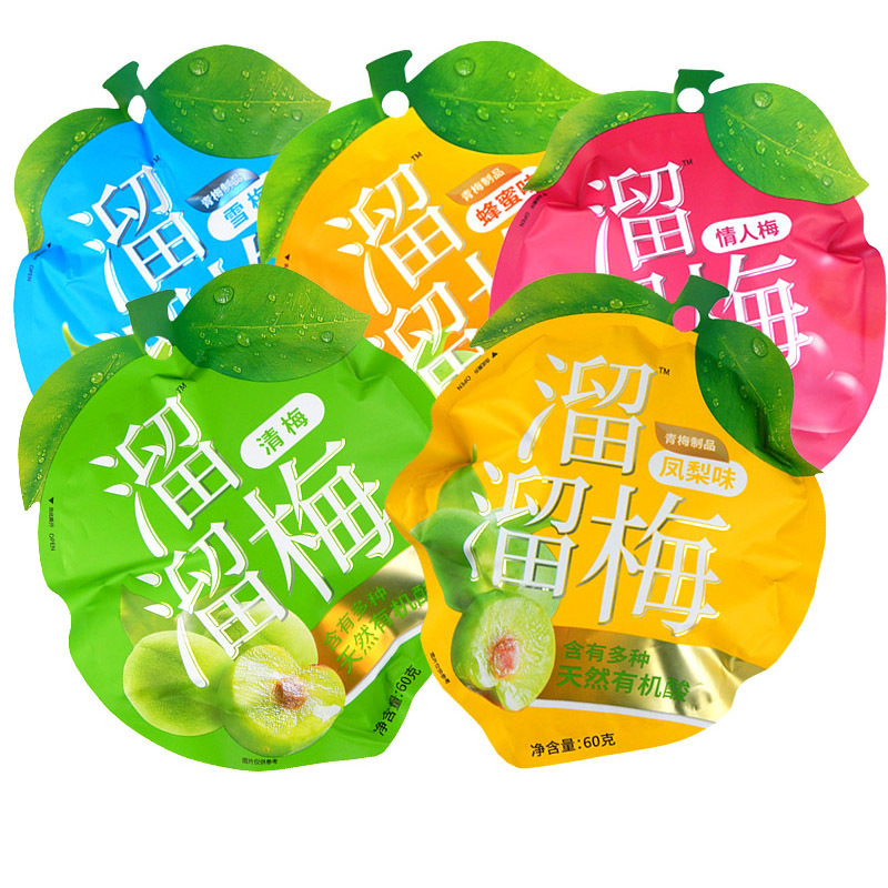 Liuliu Mei 60g full box 48 bags clear plum dried fruit popular casual snack dried meat plum preserves multiple flavors bagged