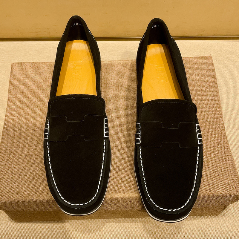 Comfortable Suede Slip-on Loafers For Men Casual Driving Shoes_voghion.com