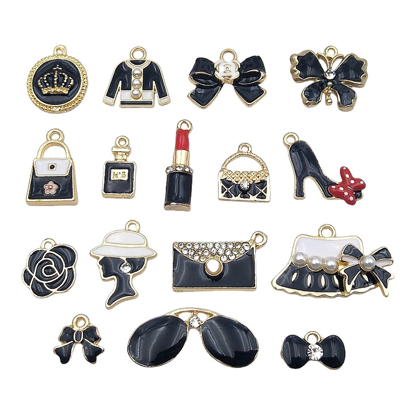 Black Series Fragrant Style Oil Dropping Jewelry Accessories DIY Cave Shoes Hair Accessories Bag Mobile Phone Beauty Material Accessories