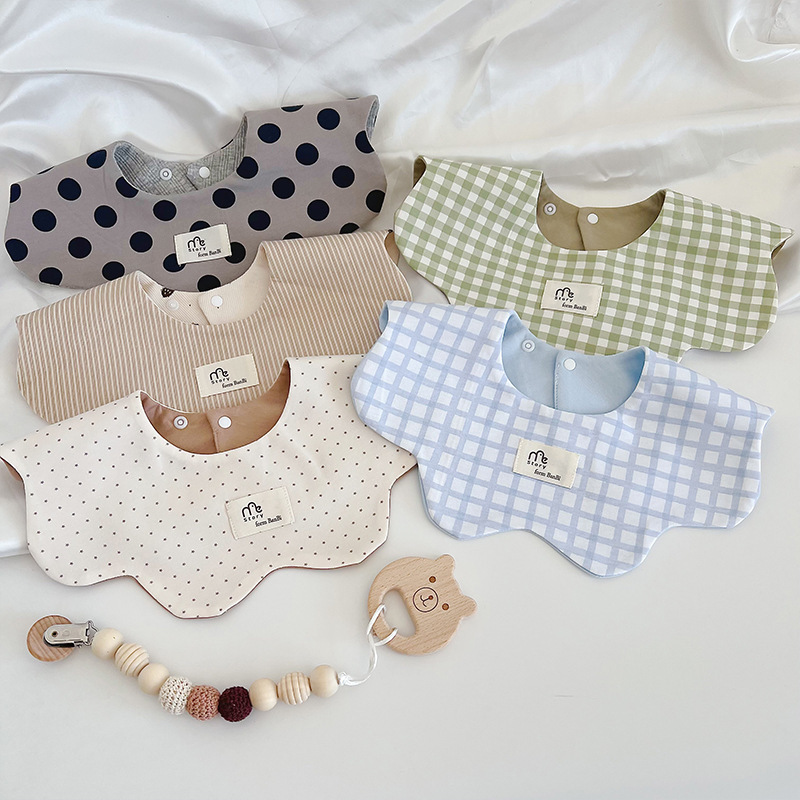 Ins Korean Version Bbn New Baby Cotton Bibs Double-Sided Drool Bibs Ruian Li Jie Bibs