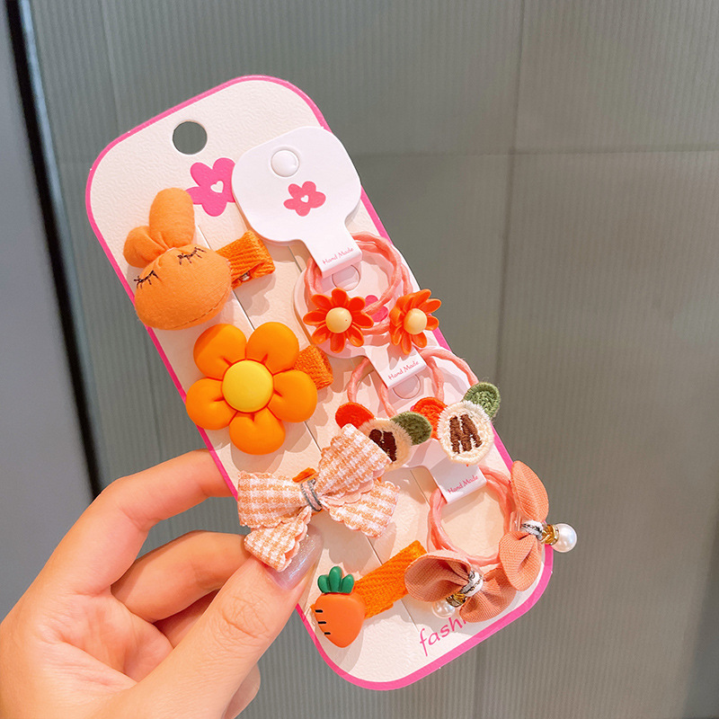 智贝SKU图_410件套儿童头绳不伤发可爱公主发饰套装女