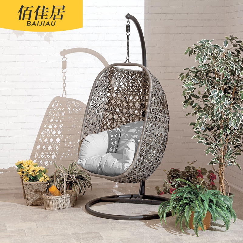 Sillas colgantes al aire libre cuna sillas de caña indoor una sola persona cesta colgante nido de pájaros impermeable protección solar jardín patio parque balcón