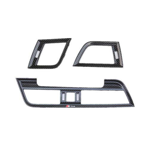 Suitable for 18-22 Audi Q5L modified carbon fiber pattern interior decoration gear shell cover cover center control panel anti-kick plate