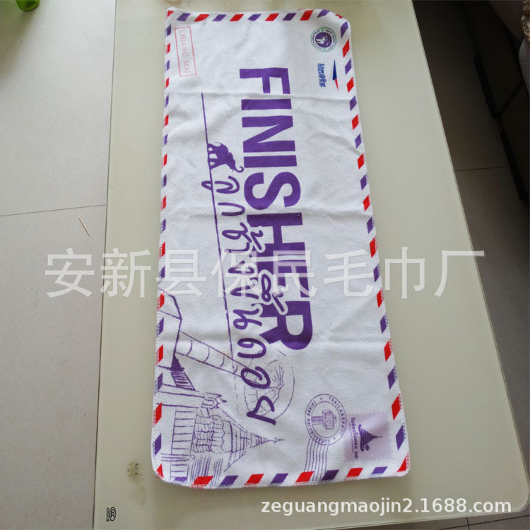 Cross border Superfine fibre gift towel customized Terry Thermal transfer printing Advertising towel wholesale Polyester fiber printing towel