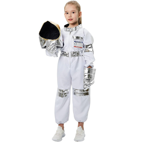 New Astronaut Space Suit Set Children's Stage Performance Costume Halloween Cosplay Costume Helmet Gloves