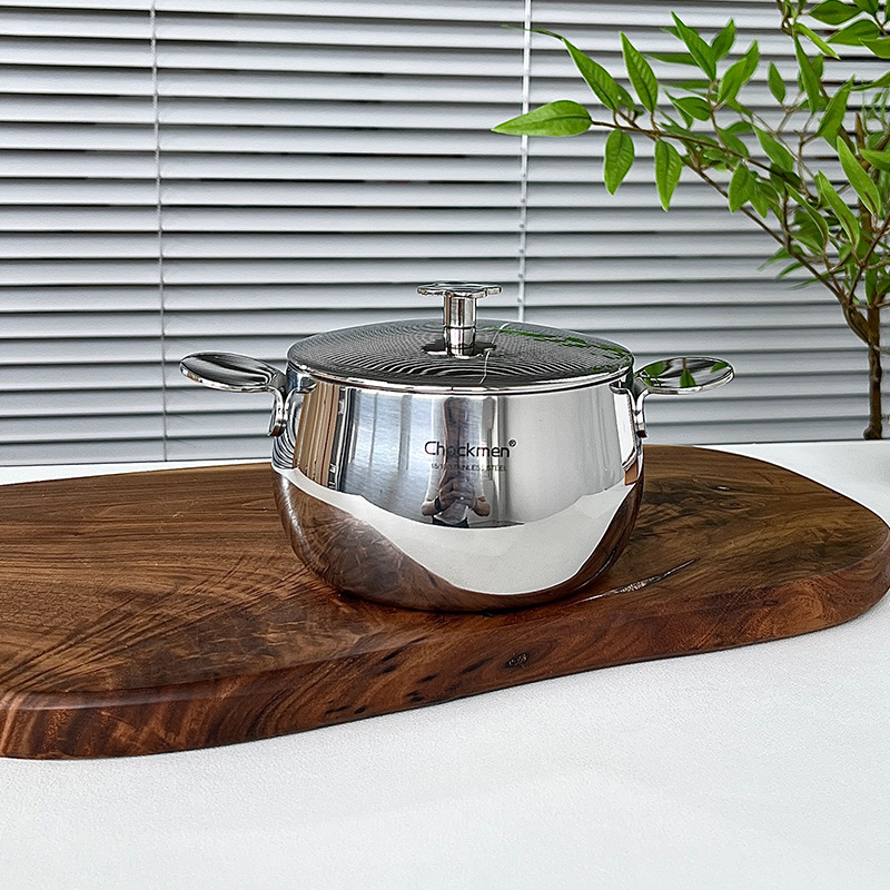 Chockmen Zhuo Deming 18 / 10 de acero inoxidable doble oreja cocina de leche cocina de cocina de cuatro hojas cocina de bocadillos mini cocina de cocina