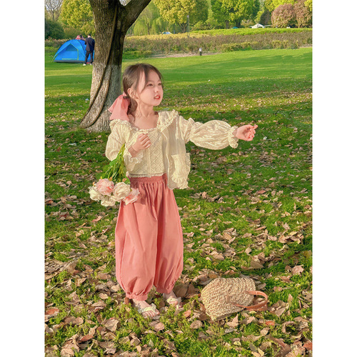 Children's Pants Summer Outfit Kids Mosquito-Proof Pants 2025 Trendy Girl Casual Pants Summer Thin 9/10 Length