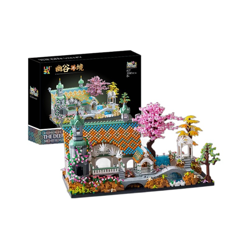 827 serie de arquitectura conjunta creativa del valle de puzzle puzzle de ensamblaje de bloques de construcción juguetes regalos adornos al por mayor image 6