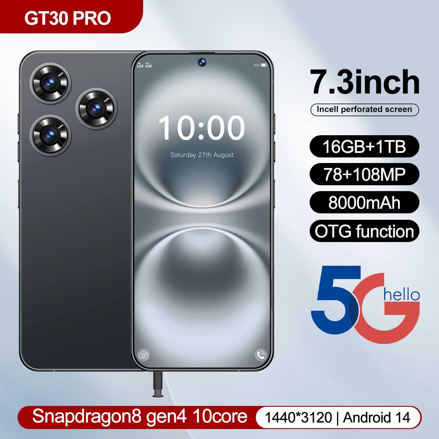 Кросс-борт GT30 PRO смартфон 16+1T Android телефон источник завода Смартфон (горячая модель)