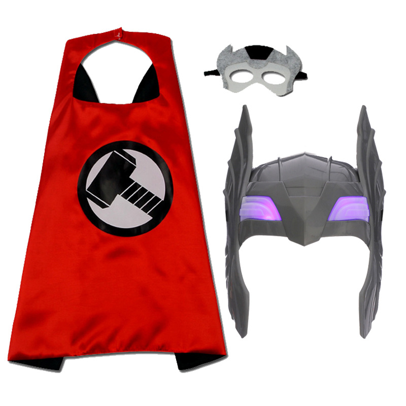 Thor martillo de juguete para Niños Accesorios de rendimiento máscara de plástico de Halloween capa ropa cos anime traje de rendimiento