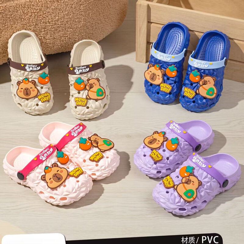 Cute Bear Cartoon Children's Garden Clogs Soft-Soled Toe-Toe Breathable Children's Sandals and Slippers for Beach Wear