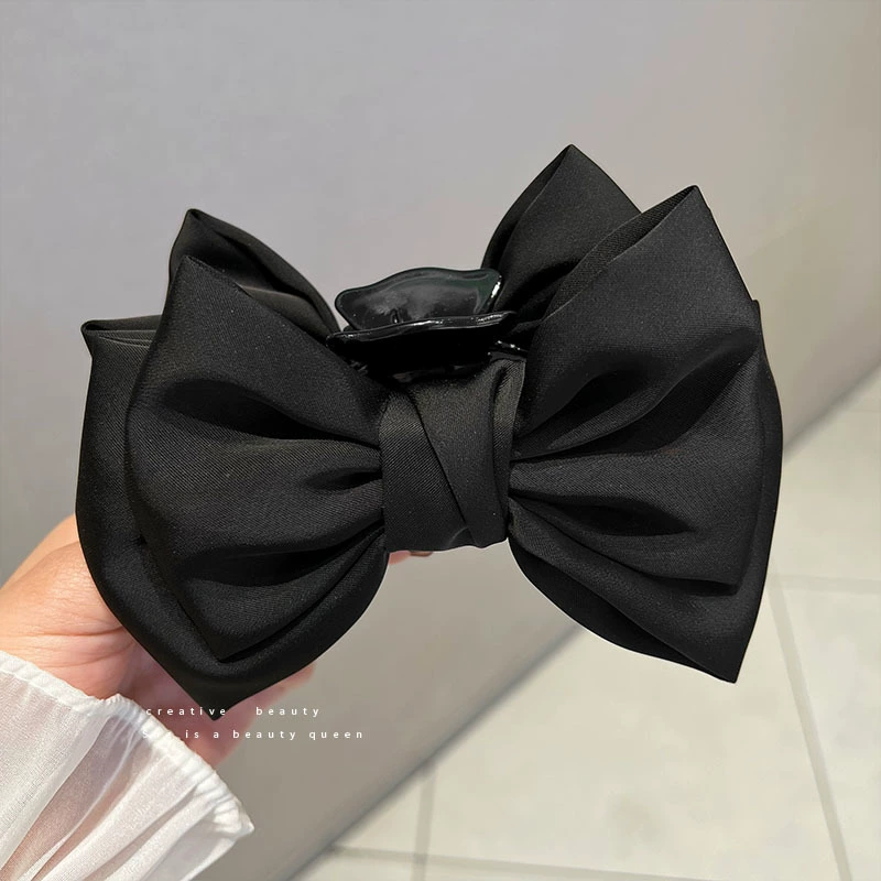 Черная двусторонняя крабья булавка с бантом, заколка для волос,hairpins, аксессуар для волос, акула, интернет-знаменитость, коллекция 2022