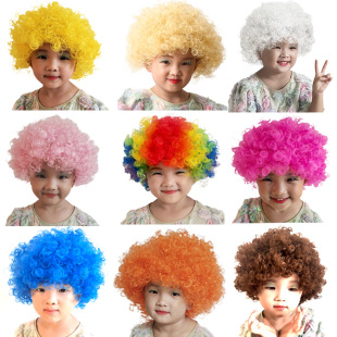 Explosion head wig Colorful Kindergarten dress-up headdress children's funny hair clown headgear performance ball curly hair
