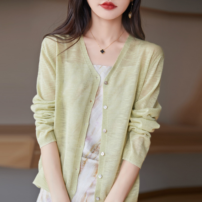 Bamboo thin silk cardigan
