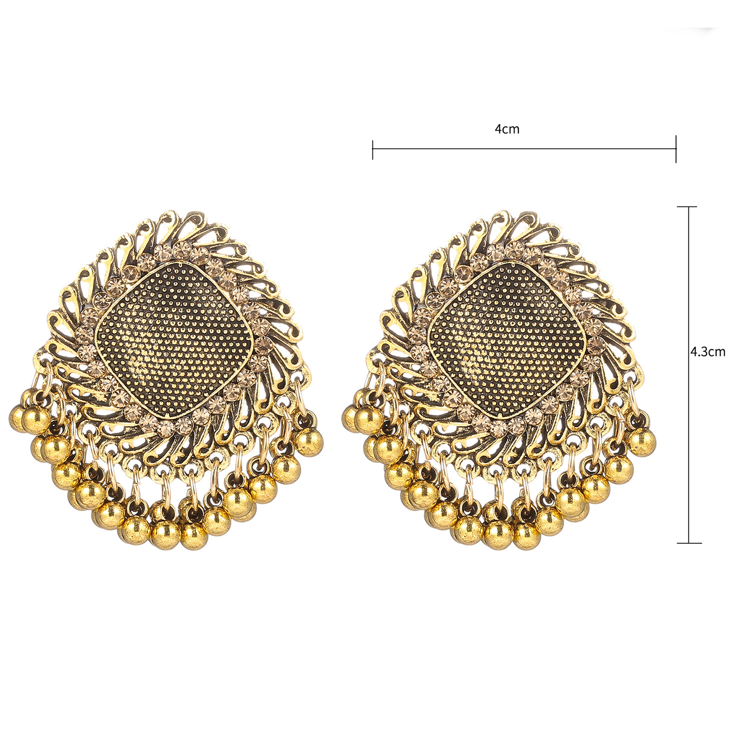 1 Paire Style Vintage Géométrique Couleur Unie Placage Alliage Boucles D'oreilles display picture 1