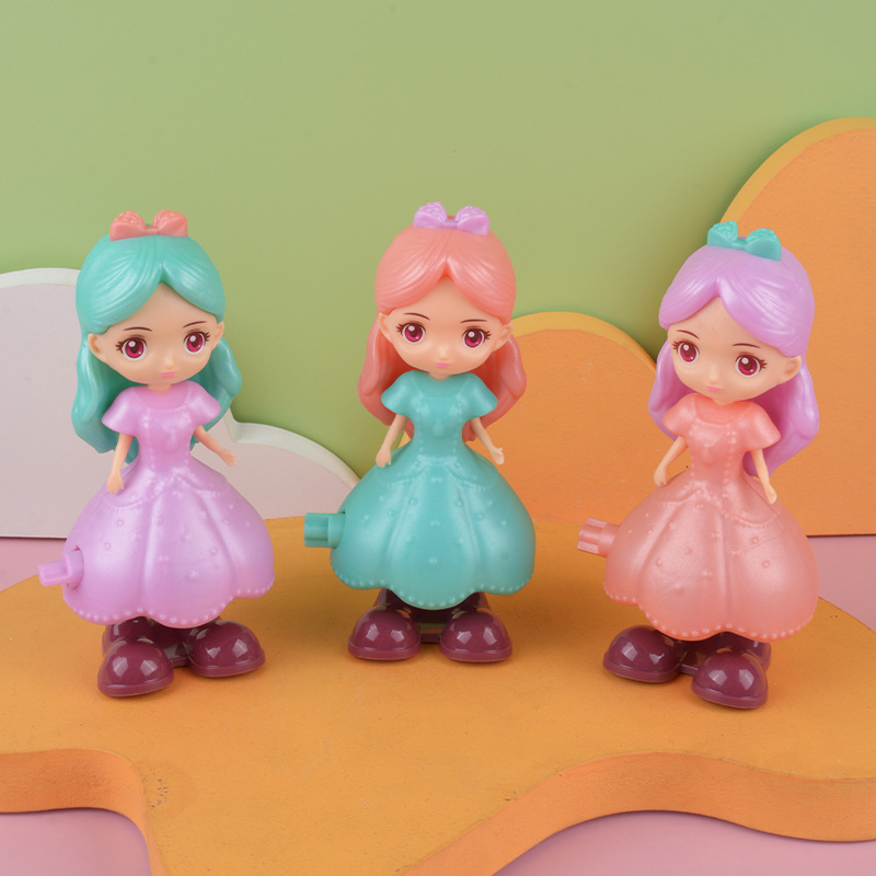 Winding Clockwork princesa niña juguete de dibujos animados lindo salto niña niños educativos muñeca fuente la fábrica al por mayor