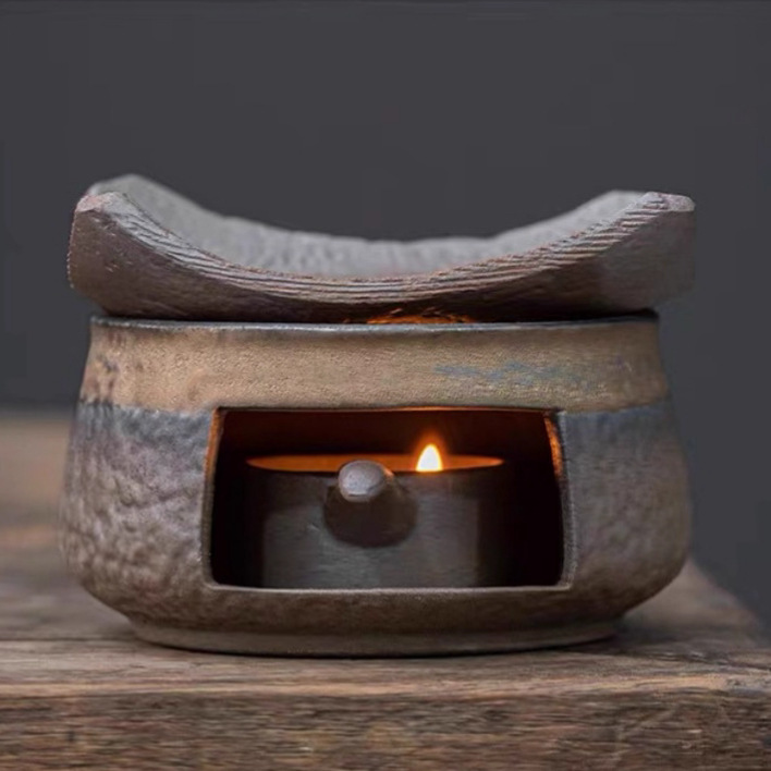 Japanese Stoneware Incense Burner Warm Tea Stove Set Wine Boiler Insulation Candle Heating Base Warm Tea Ware Ceramic Tea Set