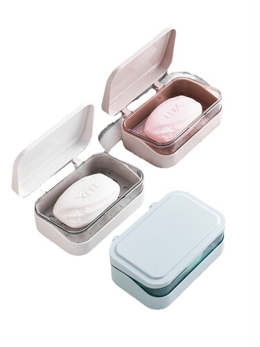 Soap box soap rack home light luxury double-layer drain opening and closing creative bathroom bathroom travel soap storage box