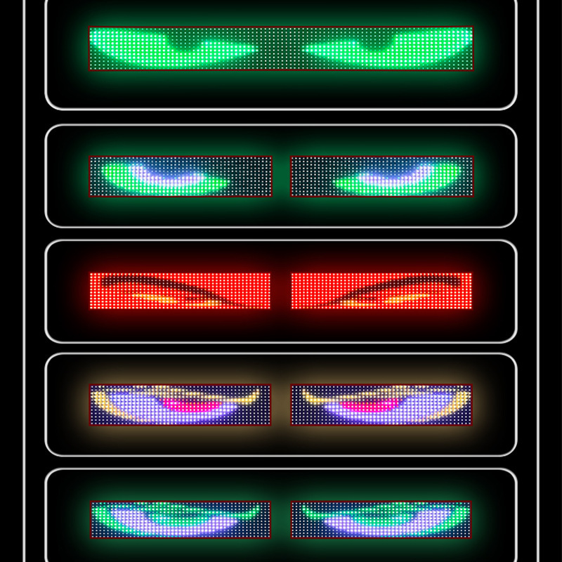 Pantalla flexible LED dinámica, lámpara de decoración de pantalla suave ultra delgada, ojos del diablo dinámicos, pegatinas de automóviles, pantalla LED