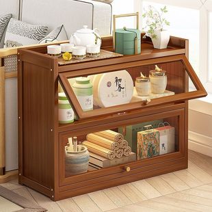 Multi-Layer Tea Cabinet Office Tea Cabinet Household Tea Cabinet Sofa Side Cabinet Tea Set Cup Storage Dust-Proof Storage Cabinet