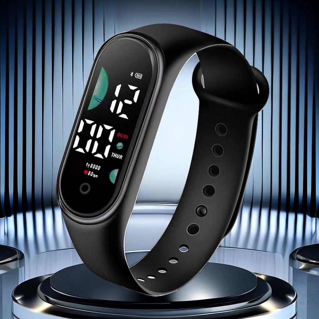 Solid Color Couple Watch, Simple and Fashionable Sports Watch, Electric Bracelet Watch, Men's Waterproof Electronic Watch, Korean Version