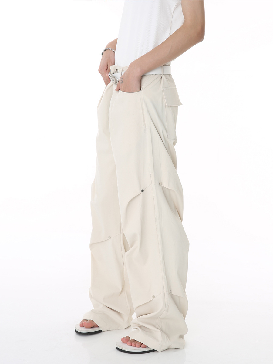 Mtlclothes ropa de hombre | 2023 verano nuevo estilo coreano overoles sueltos pierna ancha trapear hip hop pantalones casuales