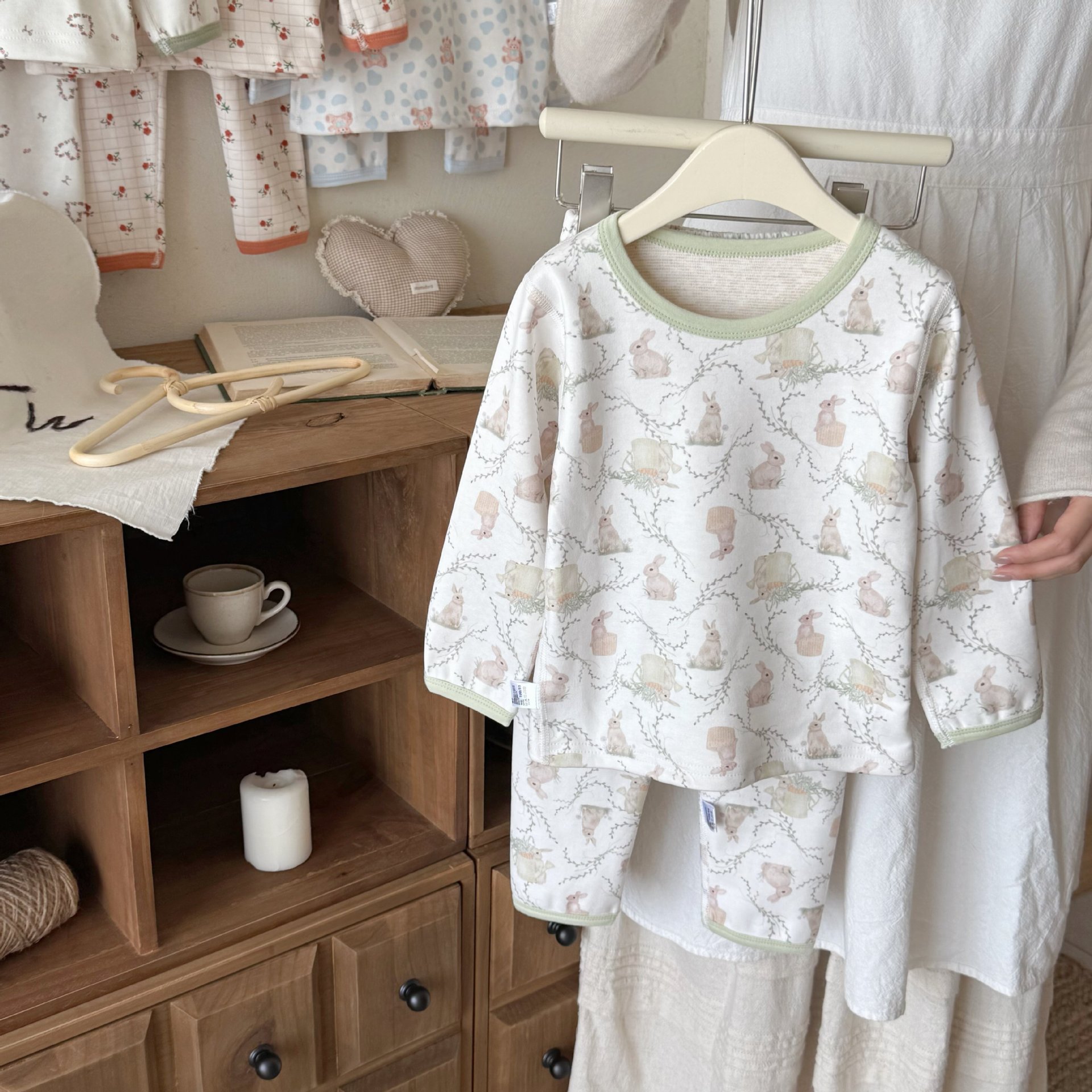 Niños otoño invierno calentamiento chaqueta de otoño para niños pantalones de otoño set niñas lindas ropa interior de base de dibujos animados pijamas de bebé