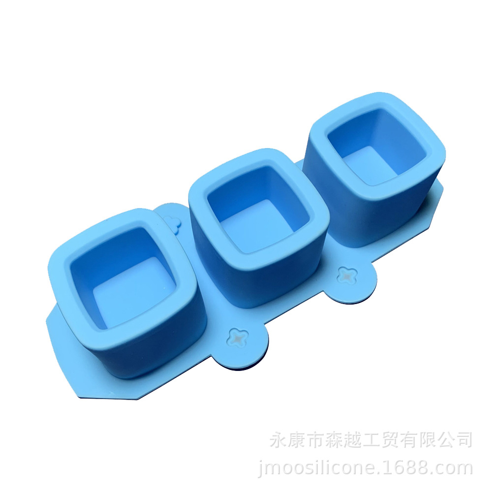 Silicona 3-Piece taza de hielo cuadrado molde de yeso copa de vino molde de cubitos de hielo molde de taza de hielo Oficina Creativa olla suculento