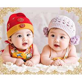 龙凤胎宝宝画自粘墙贴画助备孕求送子图片双胞海报照片不干胶贴纸