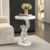 Abstract art coffee table-silver/height 58cm