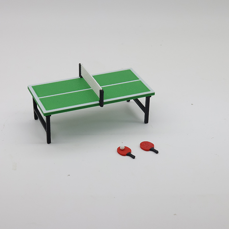 Mini juego en miniatura juguete mini simulación de mesa de tenis de mesa modelo en miniatura decoración de escena deportiva