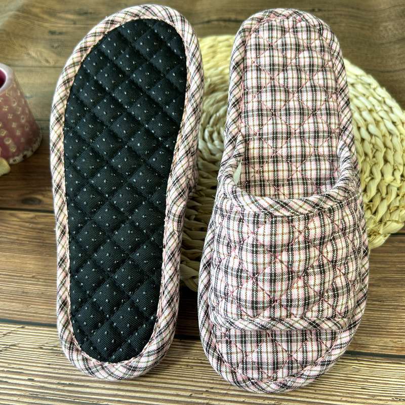 L4 여성용 라이트 핑크 체크 무늬 입자 포함