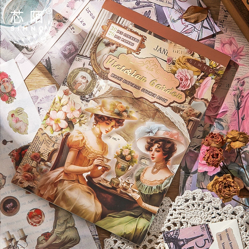 Наклейка-материал «Викториев сад», ретро-романтичный DIY персонажный сценический набор для рукоделия, декоративный материал, подарочный пакет